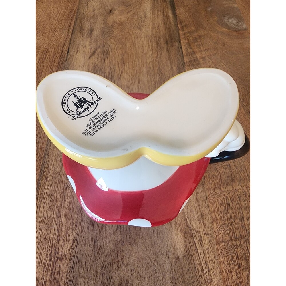 RARE Disney Parks Minnie Mouse Polka Dot Skirt & Legs Coffee Cup Tea Mug - Picture 4 of 4